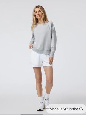 Vuori Light Heather Gray Long-Sleeve Halo Crew